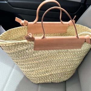 Woman’s straw bag  leather with adjustable strap
